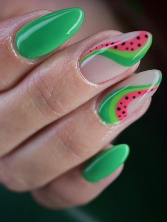 21 Ideas The Fresh Twist of Summer: Watermelon Nails