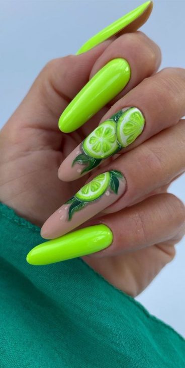 20 Ideas A Splash of Juicy Elegance - Summer Fruit Nails Designs Colors 2024