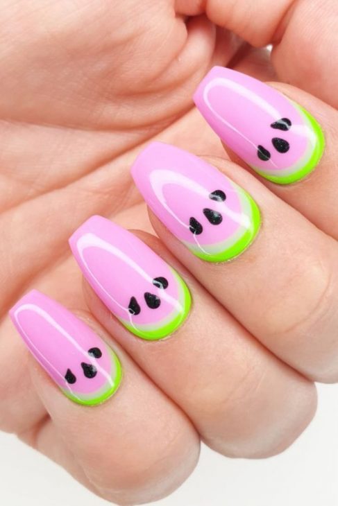 21 Ideas The Fresh Twist of Summer: Watermelon Nails