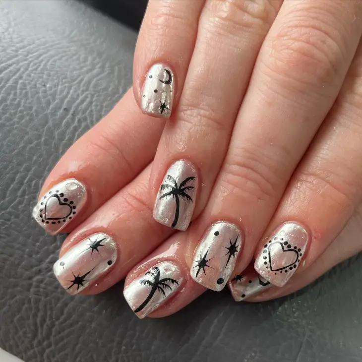 22 Ideas Summer Palm Tree Nail Designs to Elevate Your Style in 2024