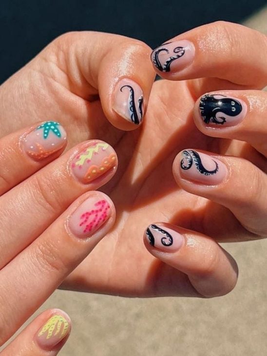 20 Ideas Intriguing Beach Nail Designs Colors