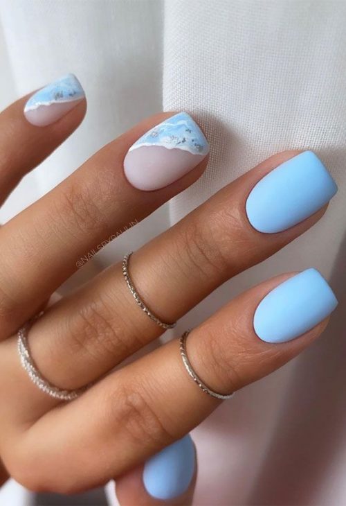 20 Ideas Embracing the Breeze: A Journey Through Summer Nail Blues of 2024