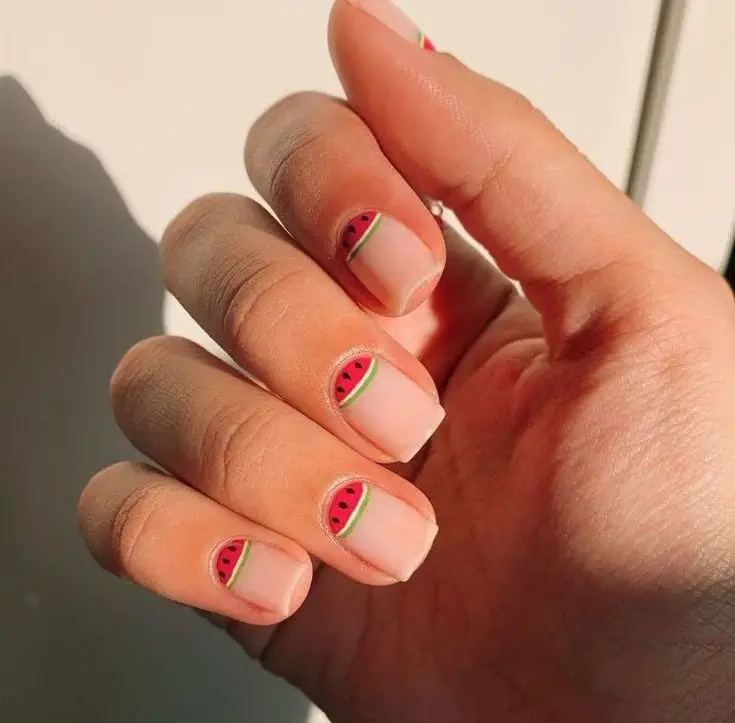 21 Ideas The Fresh Twist of Summer: Watermelon Nails