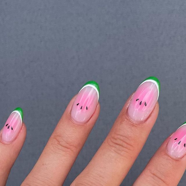 21 Ideas The Fresh Twist of Summer: Watermelon Nails