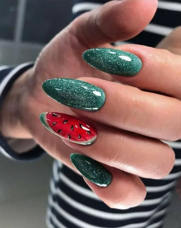 21 Ideas The Fresh Twist of Summer: Watermelon Nails