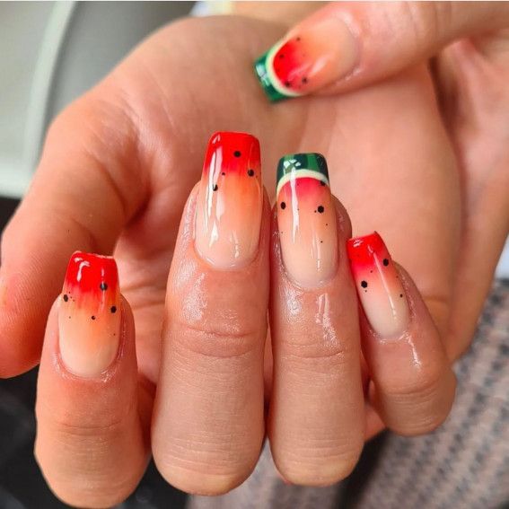 20 Ideas A Splash of Juicy Elegance - Summer Fruit Nails Designs Colors 2024