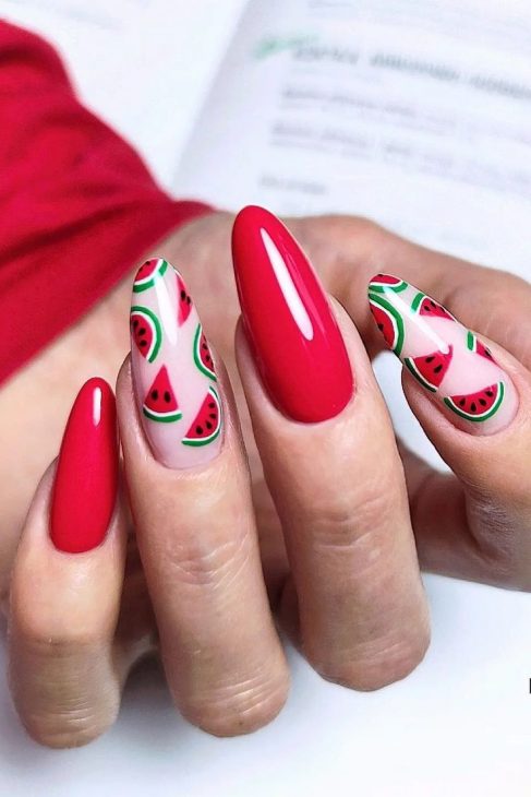 21 Ideas The Fresh Twist of Summer: Watermelon Nails