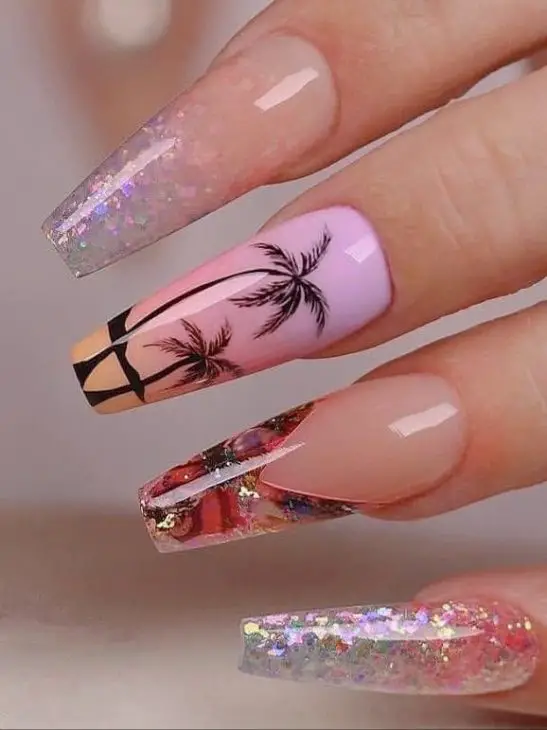 22 Ideas Summer Palm Tree Nail Designs to Elevate Your Style in 2024