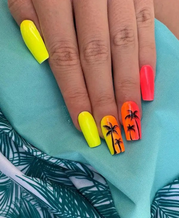 22 Ideas Summer Palm Tree Nail Designs to Elevate Your Style in 2024