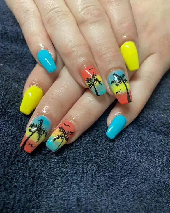 22 Ideas Summer Palm Tree Nail Designs to Elevate Your Style in 2024