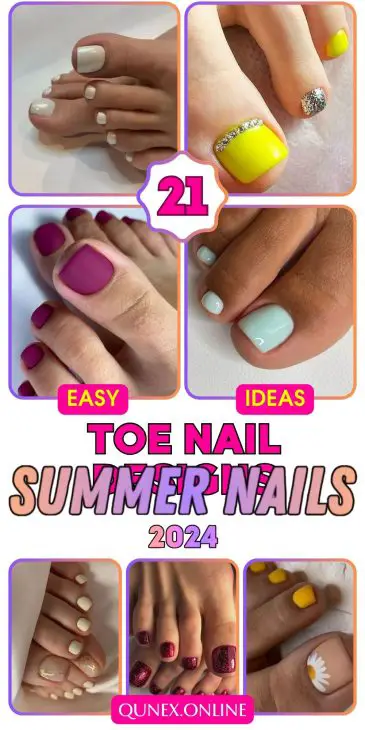 21 Ideas Sunny Delights: Toe Nail Color Trends for Summer 2024