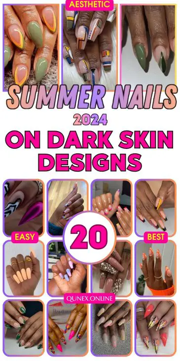 20 Ideas Summer Nails on Dark Skin 2024: A Vivid Splash of Style and Elegance