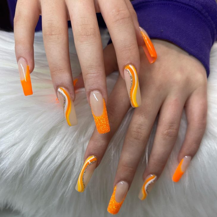 20 Ideas Summer Neon Orange Nails Trends 2024