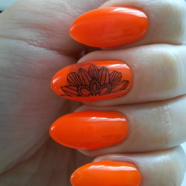 20 Ideas Summer Neon Orange Nails Trends 2024