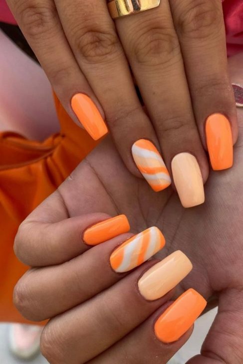 20 Stunning Summer Orange Nails Design Ideas for 2024