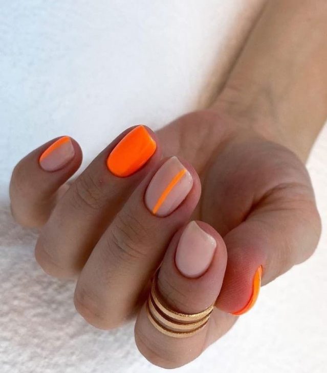 20 Ideas Summer Neon Orange Nails Trends 2024