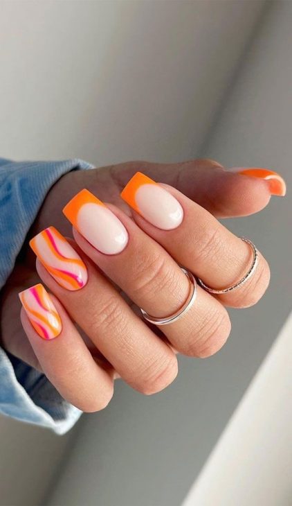 20 Stunning Summer Orange Nails Design Ideas for 2024