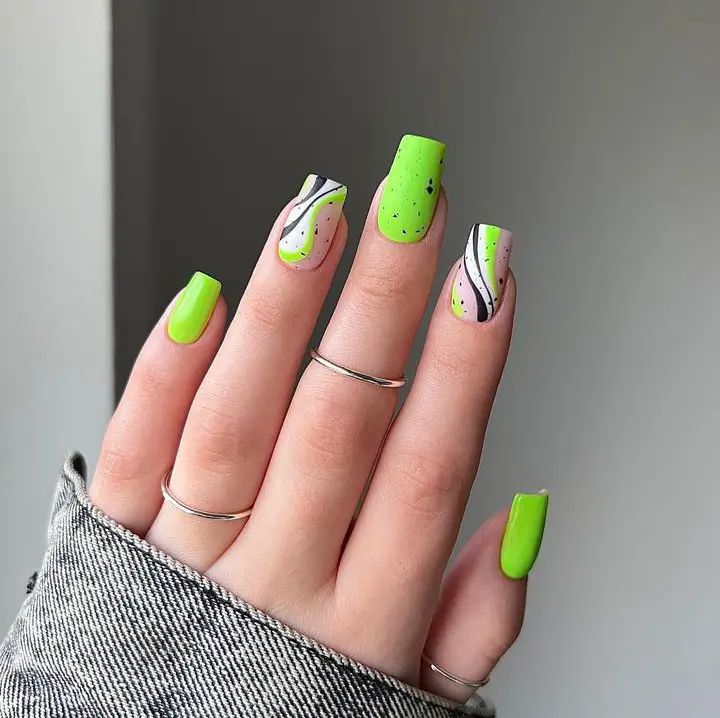 20 Ideas Summer Neon Green Nails Colors 2024