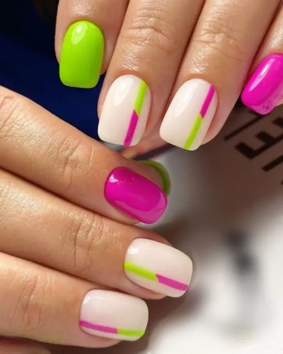 20 Trendsetting Neon Summer Nails Designs for 2024