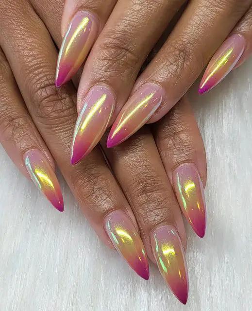 20 Vibrant Two-Tone Summer Ombre Nail Designs for 2024