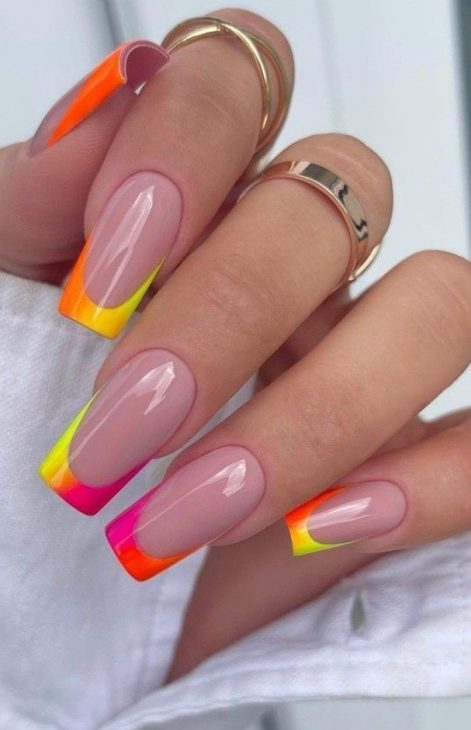 20 Vibrant Summer Neon French Nail Ideas to Brighten Your 2024