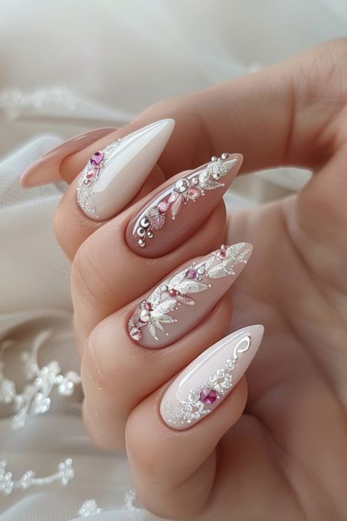 20 Dazzling Rhinestone Summer Nail Ideas for a Sparkling 2024