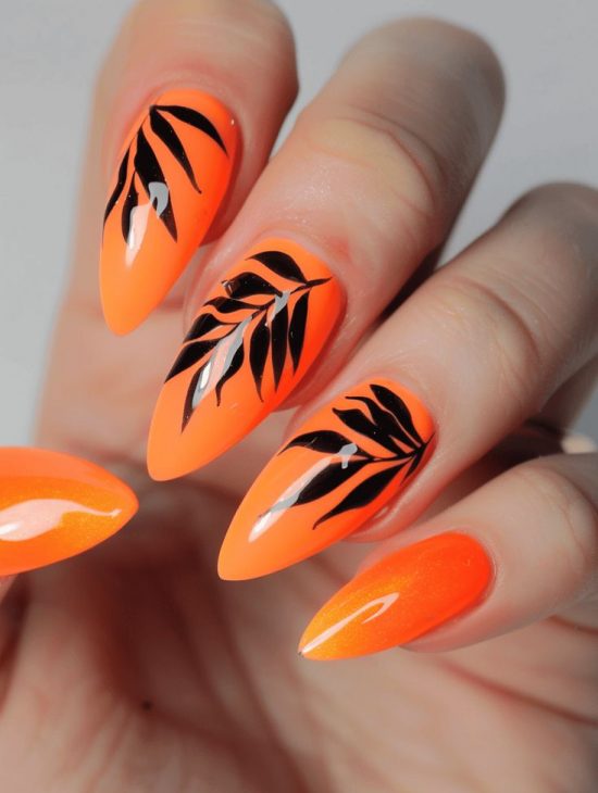 20 Ideas Summer Neon Orange Nails Trends 2024