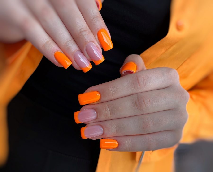 20 Ideas Summer Neon Orange Nails Trends 2024