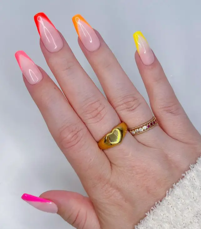 20 Vibrant Summer Neon French Nail Ideas to Brighten Your 2024