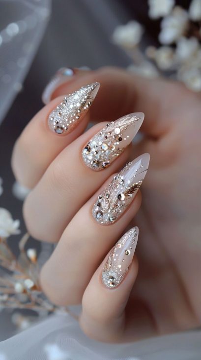 20 Dazzling Rhinestone Summer Nail Ideas for a Sparkling 2024