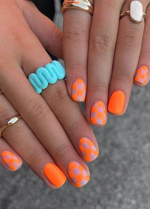 20 Ideas Summer Neon Orange Nails Trends 2024