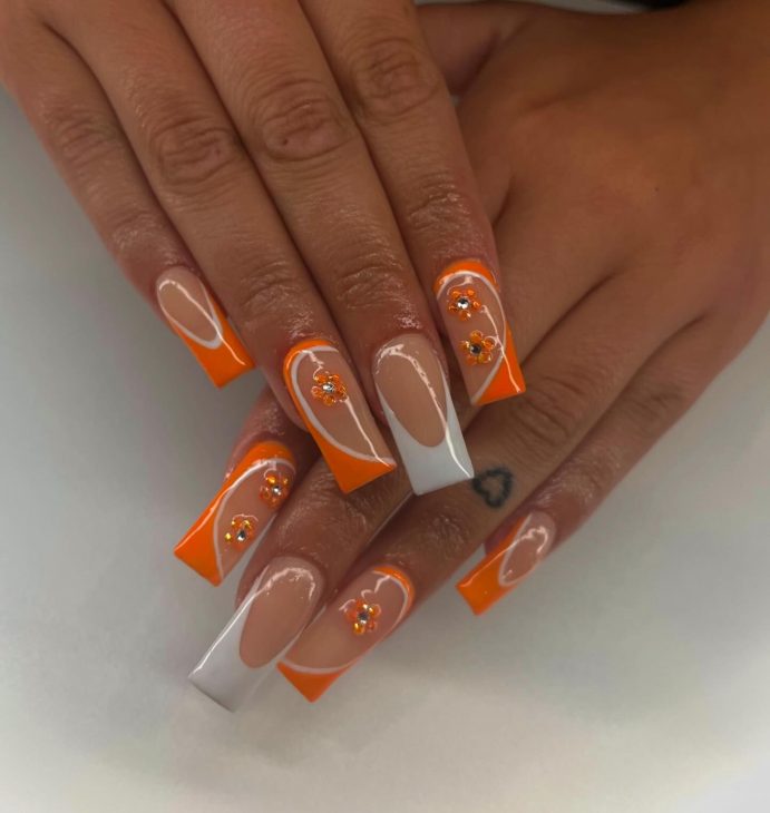 20 Ideas Summer Neon Orange Nails Trends 2024