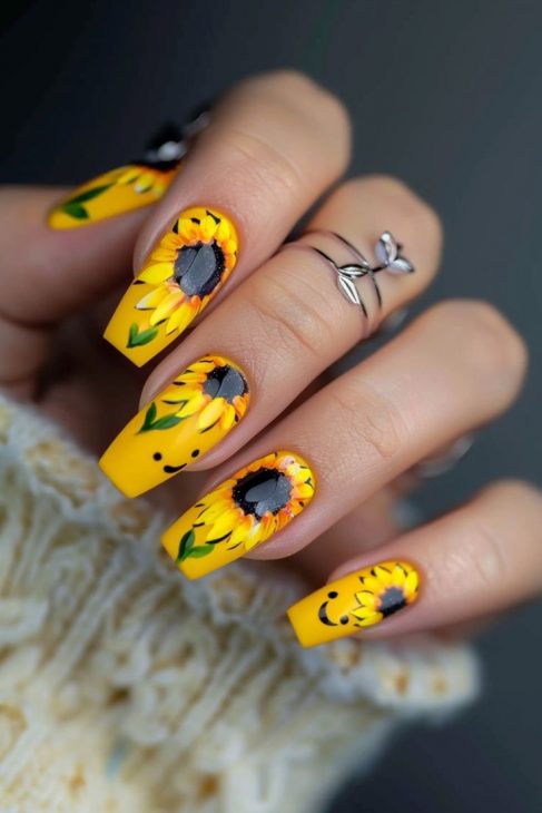 20 Stunning Summer Sunflower Nail Designs for 2024: Bright, Bold, and Beautiful Ideas