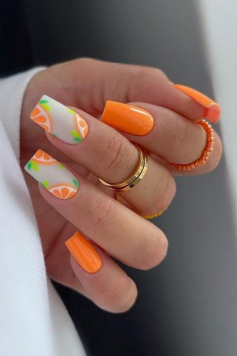 20 Stunning Summer Orange Nails Design Ideas for 2024