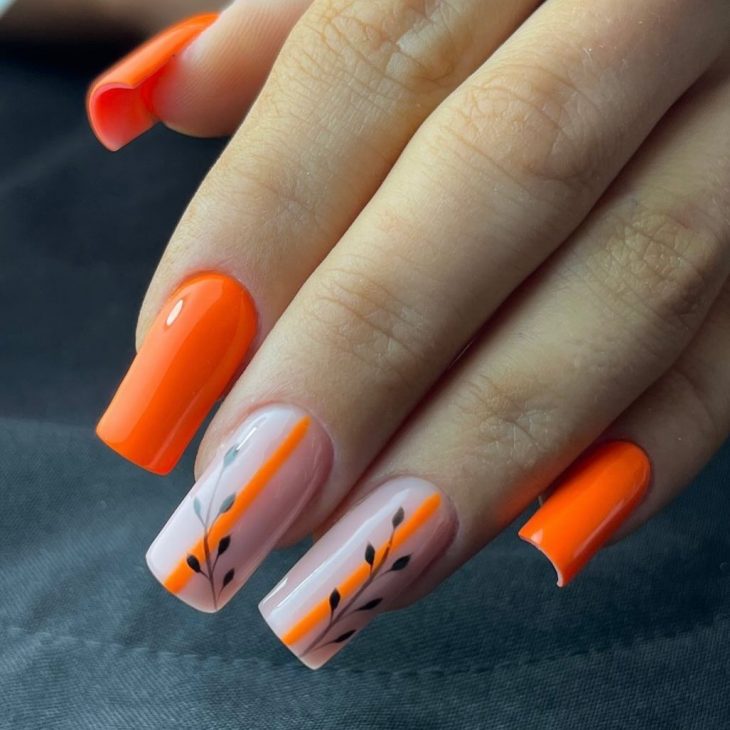 20 Ideas Summer Neon Orange Nails Trends 2024