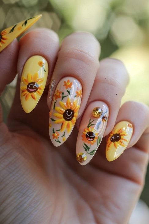 20 Stunning Summer Sunflower Nail Designs for 2024: Bright, Bold, and Beautiful Ideas