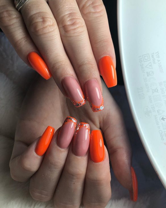 20 Ideas Summer Neon Orange Nails Trends 2024