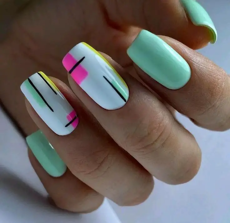 20 Ideas Summer Square Nail Styles & DIY Art 2024