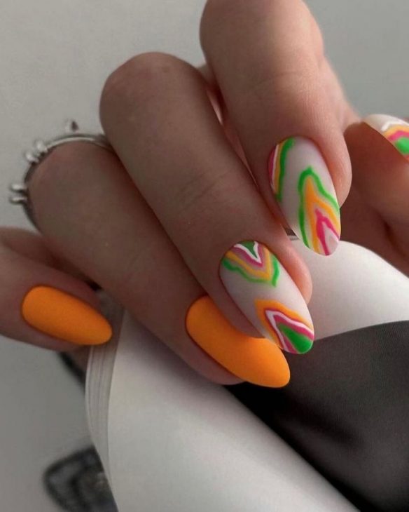 20 Stunning Summer Orange Nails Design Ideas for 2024