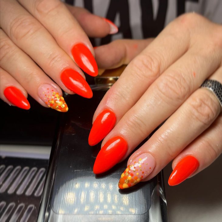 20 Ideas Summer Neon Orange Nails Trends 2024