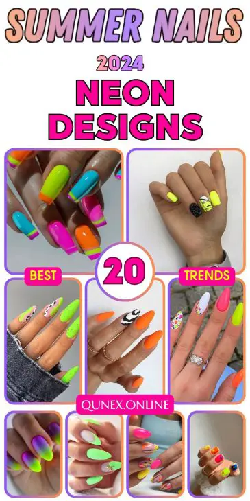 20 Trendsetting Neon Summer Nails Designs for 2024