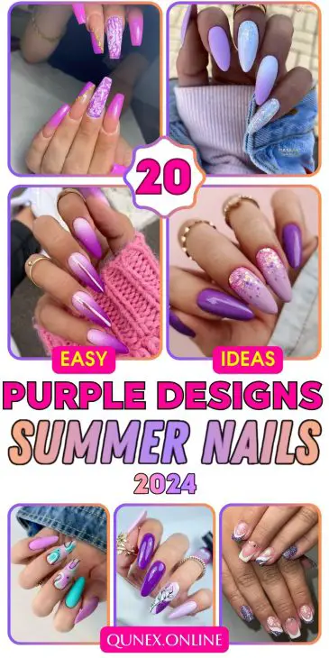 Unveiling Elegance: 20 Must-Try Purple Nail Designs for Summer 2024