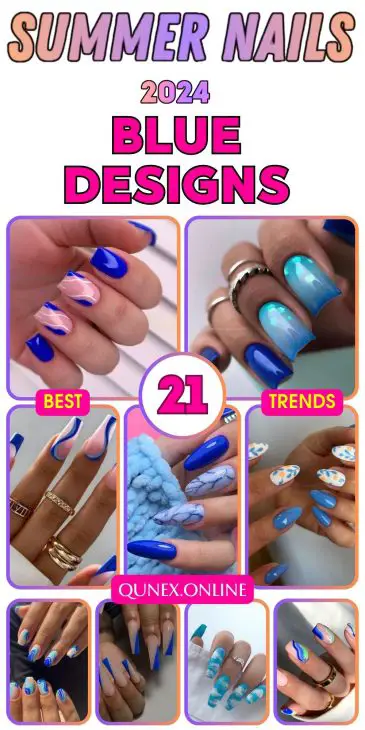 Stunning Blue Summer Nails Ideas for 2024: Shapes, Designs, and DIY Tips