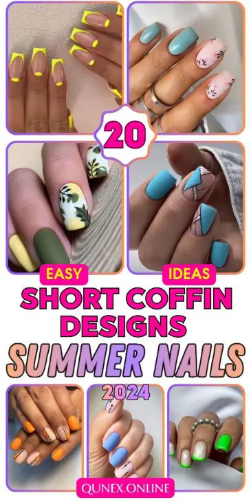 20 Stunning Ideas for Summer Short Coffin Nails: Cute, Trendy, and Easy Designs for 2024