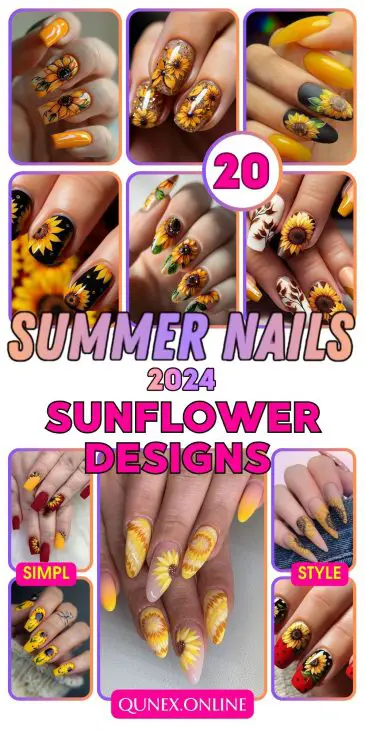 20 Stunning Summer Sunflower Nail Designs for 2024: Bright, Bold, and Beautiful Ideas