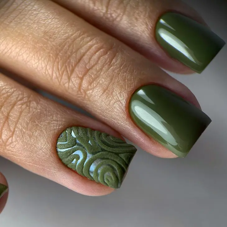 20 Ideas Fall Green Nails: Stylish and Elegant Ideas for the Season