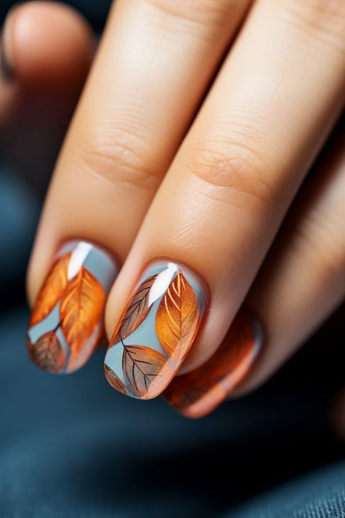 20 Ideas Fall Leaf Nail Designs: Embrace the Autumn Vibes