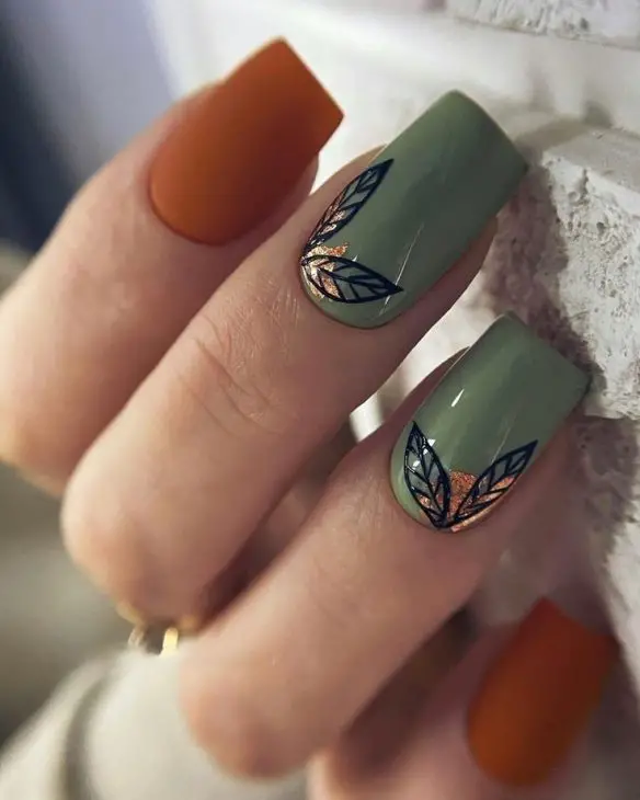 20 Ideas Fall Green Nails: Stylish and Elegant Ideas for the Season