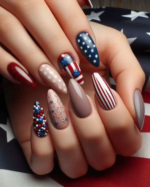 20 Stunning American Flag Nail Designs for 2024: Simple, Acrylic, French Tips