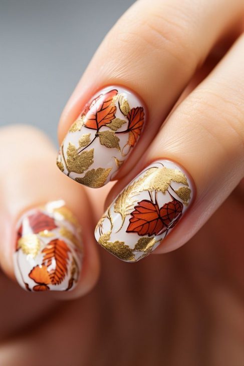 20 Ideas Fall Leaf Nail Designs: Embrace the Autumn Vibes